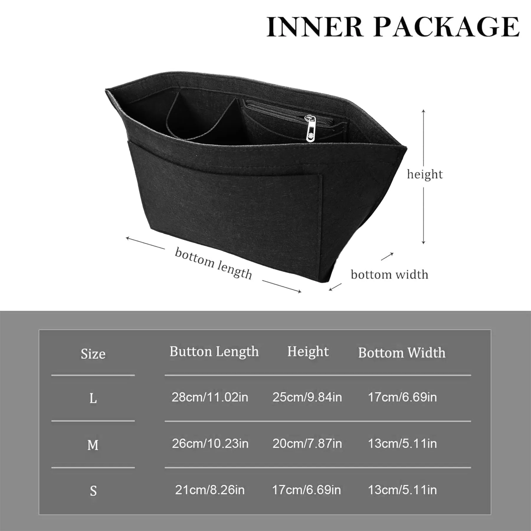 YeahBoom Organizer in Feltro per Borse Longchamp, Misura M, Pieghevole con Scomparti Multipli - immagine 2