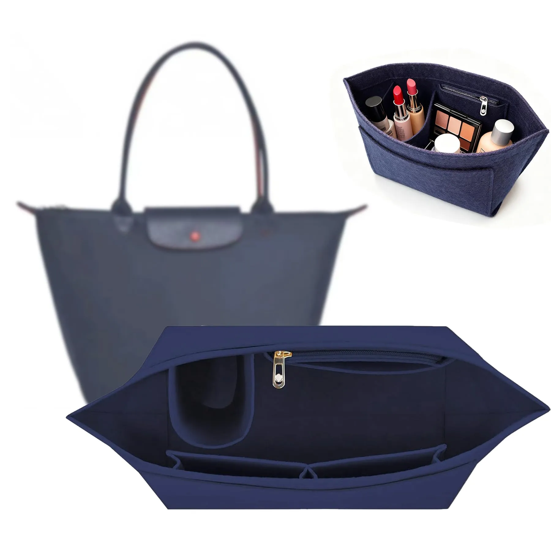YeahBoom Organizer per Borse Longchamp S in Feltro con Scomparti Multipli, Pieghevole - immagine 1