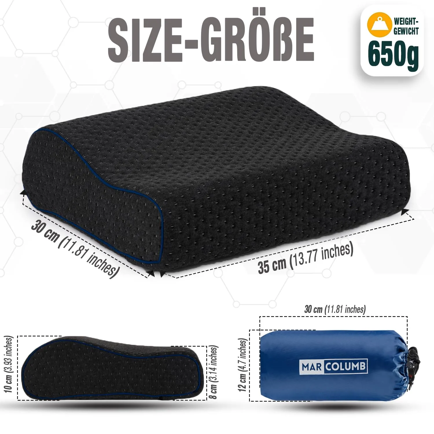 Marcolumb Cuscino da Viaggio in Memory Foam con Federa Termoregolante e Borsa Impermeabile - immagine 3