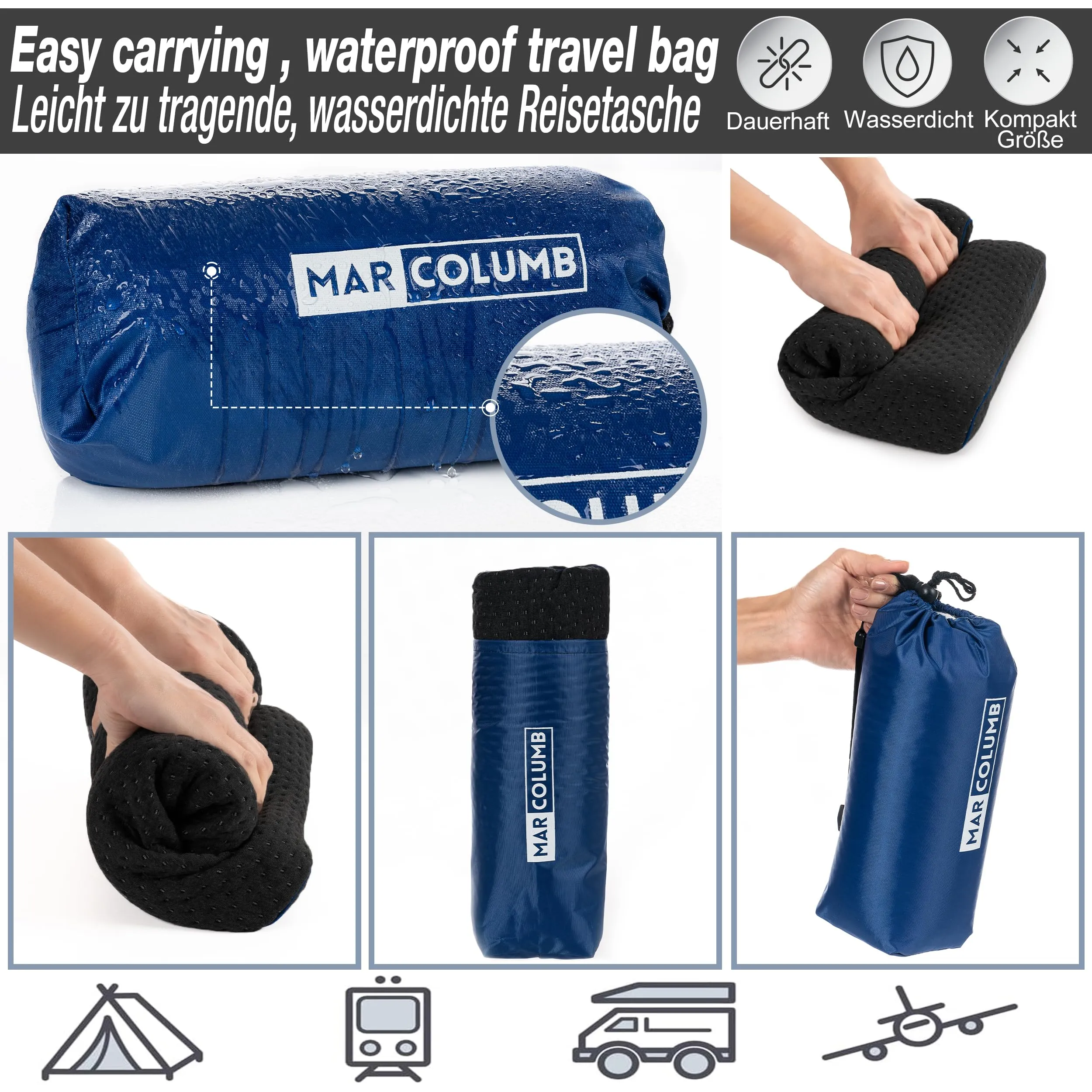 Marcolumb Cuscino da Viaggio in Memory Foam con Federa Termoregolante e Borsa Impermeabile - immagine 5