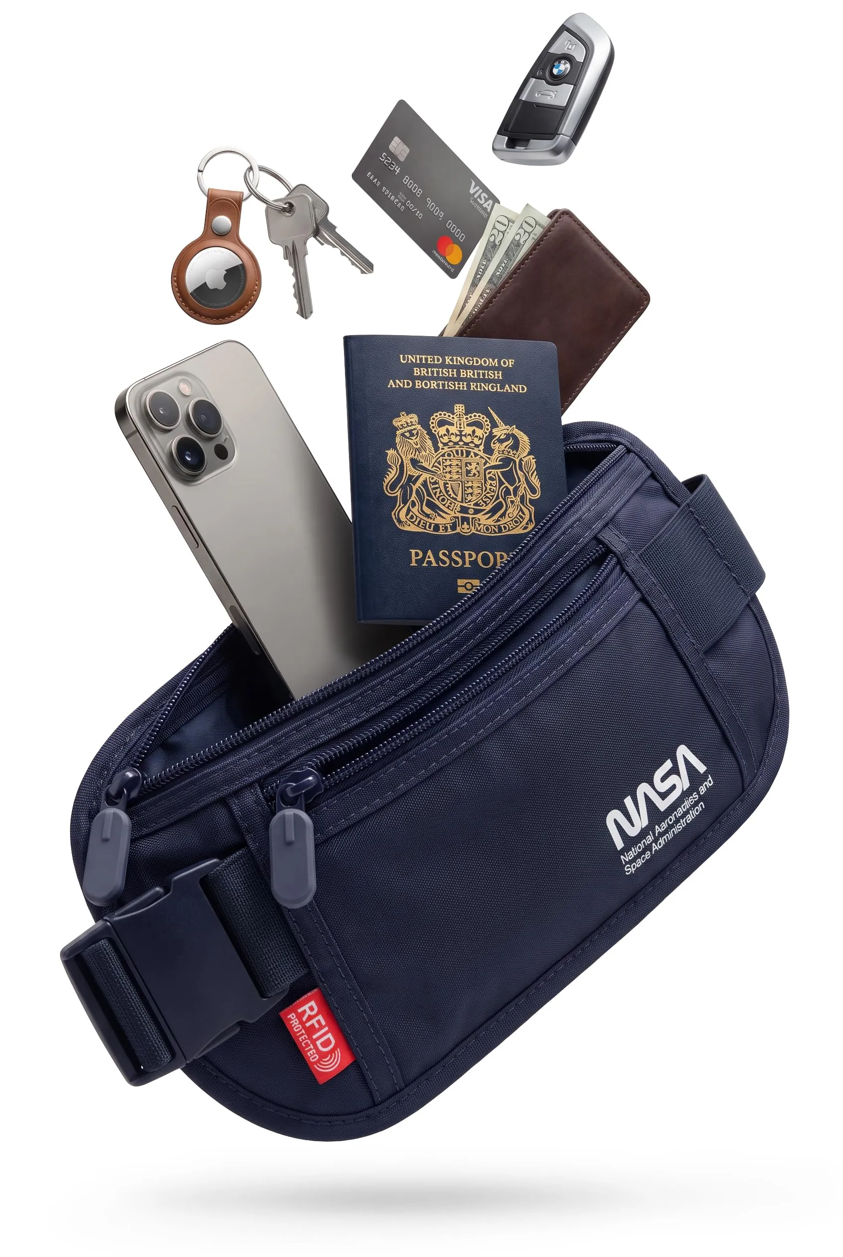 American Logic NASA Marsupio Ultrapiatto RFID - Stellar Blue - immagine 1