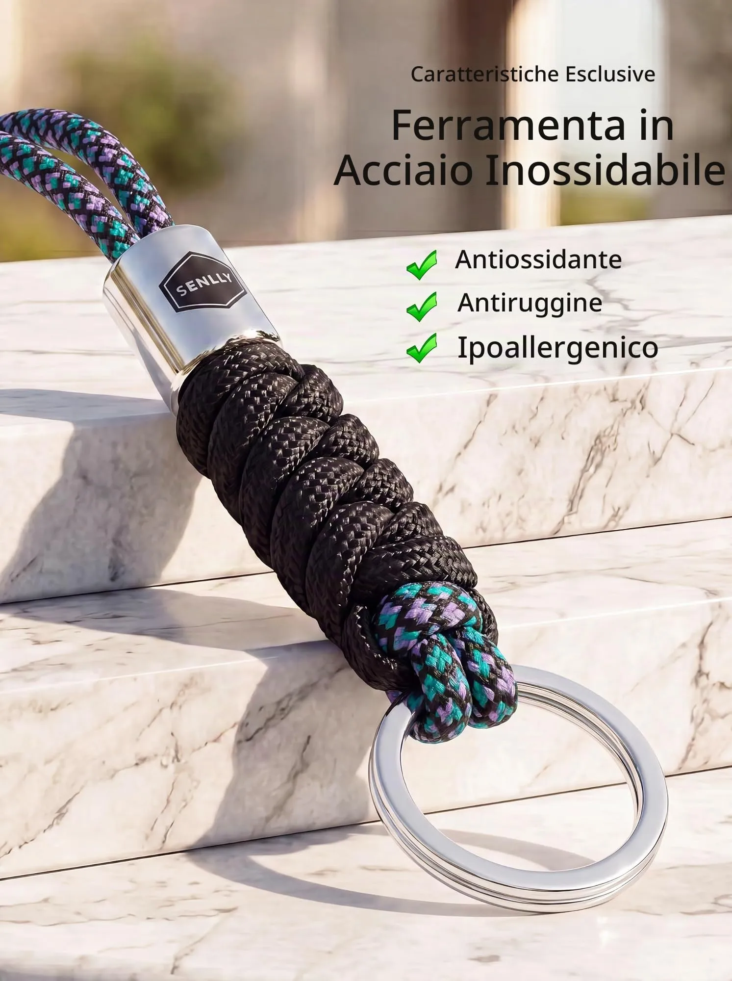 SENLLY Portachiavi da Collo, Cordino per Chiavi, Porta Badge e Cellulare - immagine 5