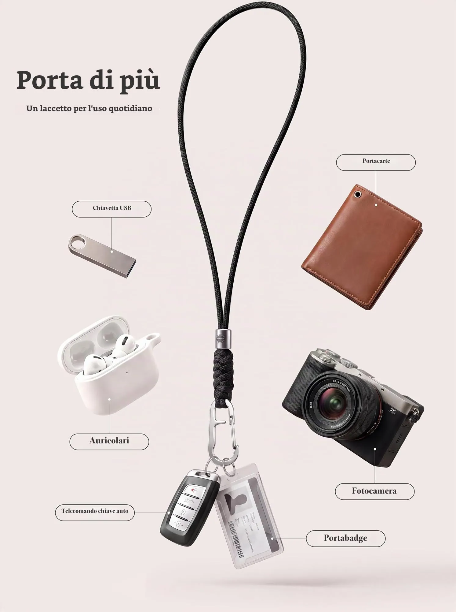 SENLLY Cordino da Collo per Chiavi, Badge e Cellulare - immagine 8
