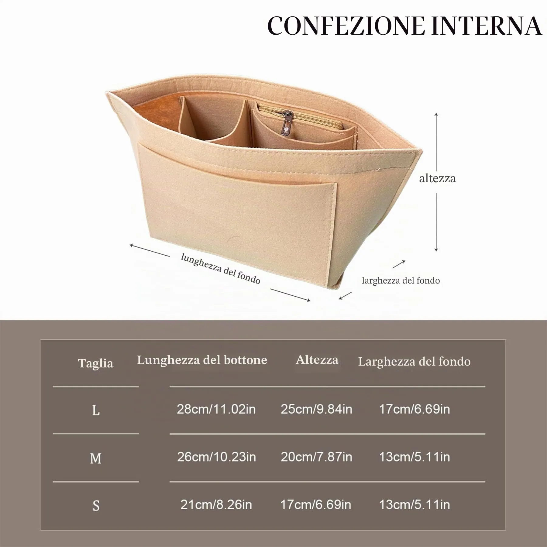 YeahBoom Organizer in Feltro per Borse Longchamp S - immagine 2