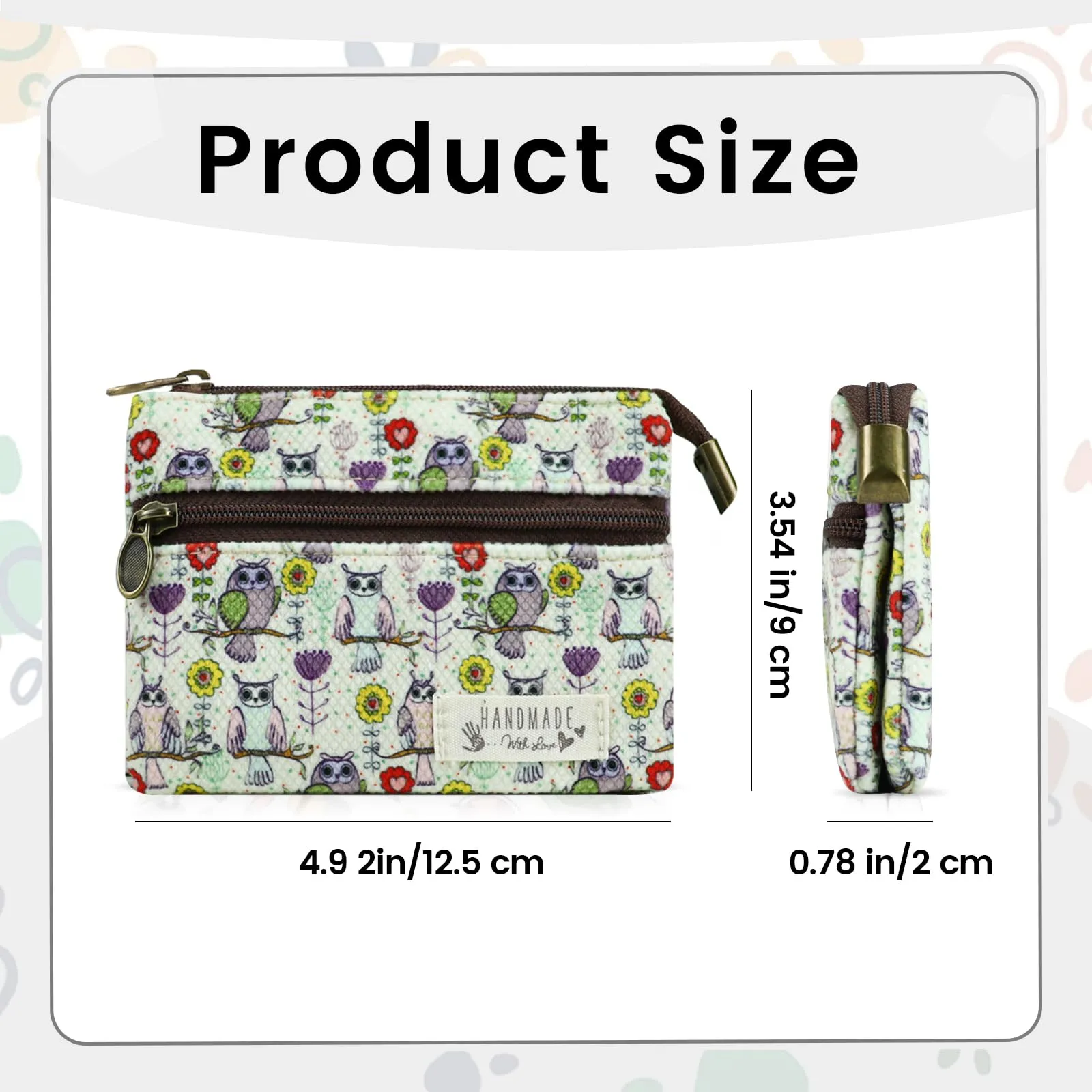 AfitLulu Piccolo Portafoglio in Tela per Donna, Stile Bohémien, Bianco Latteo, 13x10x1cm - immagine 2
