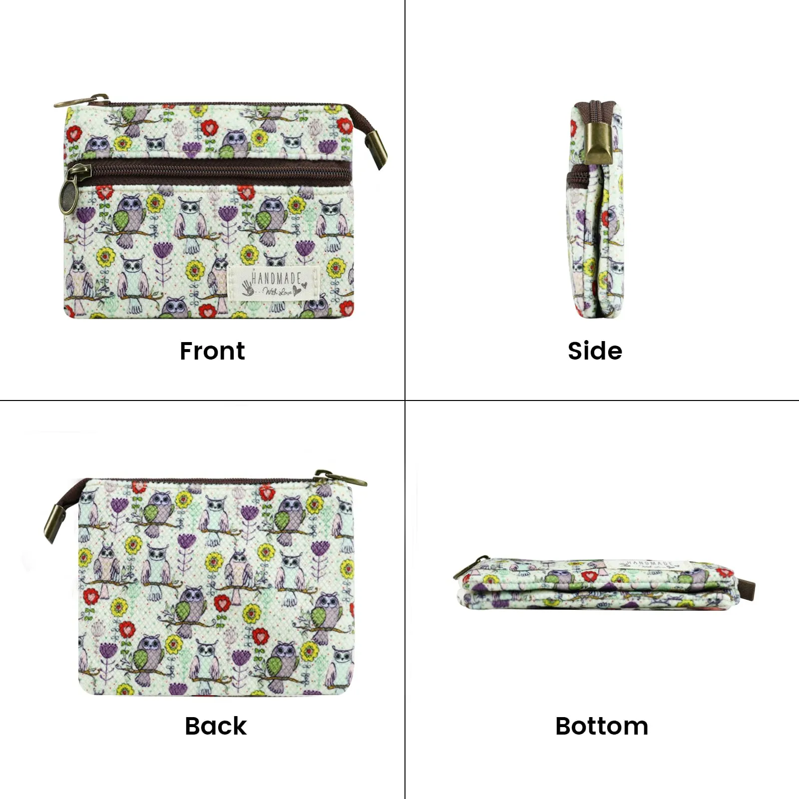 AfitLulu Piccolo Portafoglio in Tela per Donna, Stile Bohémien, Bianco Latteo, 13x10x1cm - immagine 5