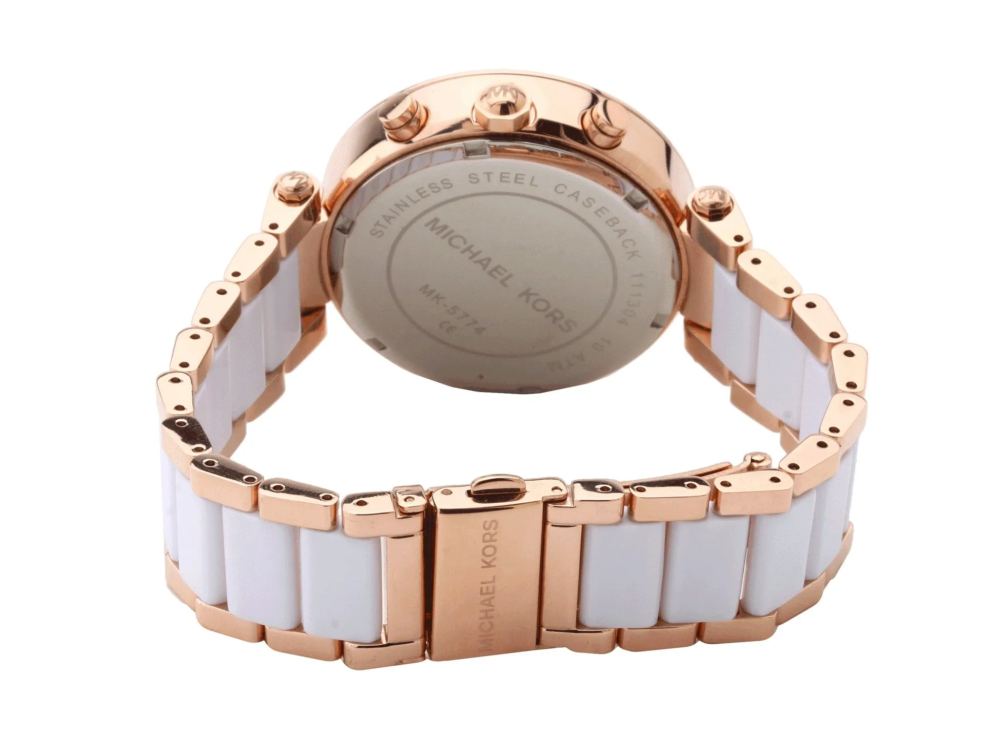 Michael Kors Parker Cronografo MK5774 Oro Rosa e Bianco Sporco - immagine 3