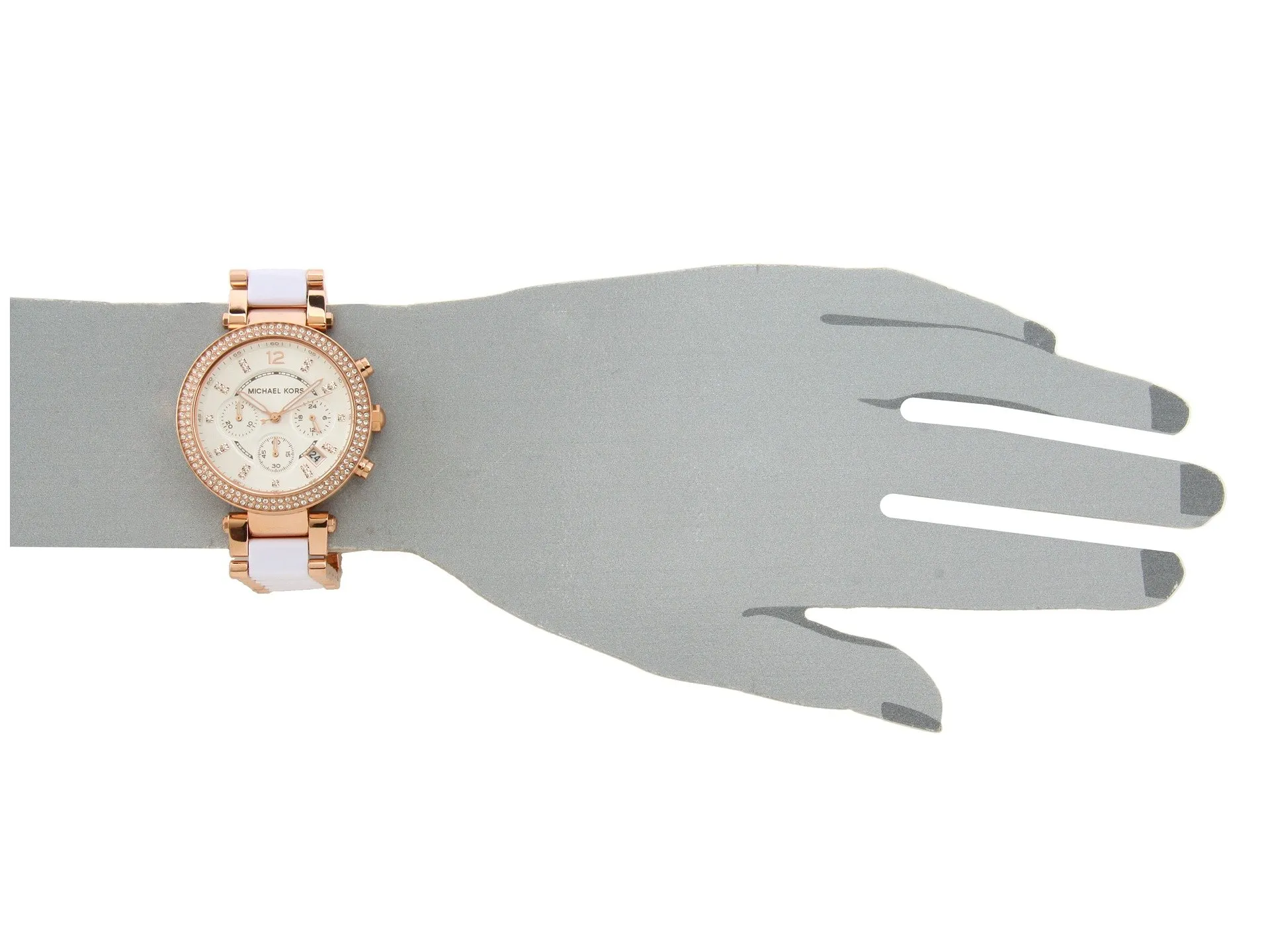 Michael Kors Parker Cronografo MK5774 Oro Rosa e Bianco Sporco - immagine 4