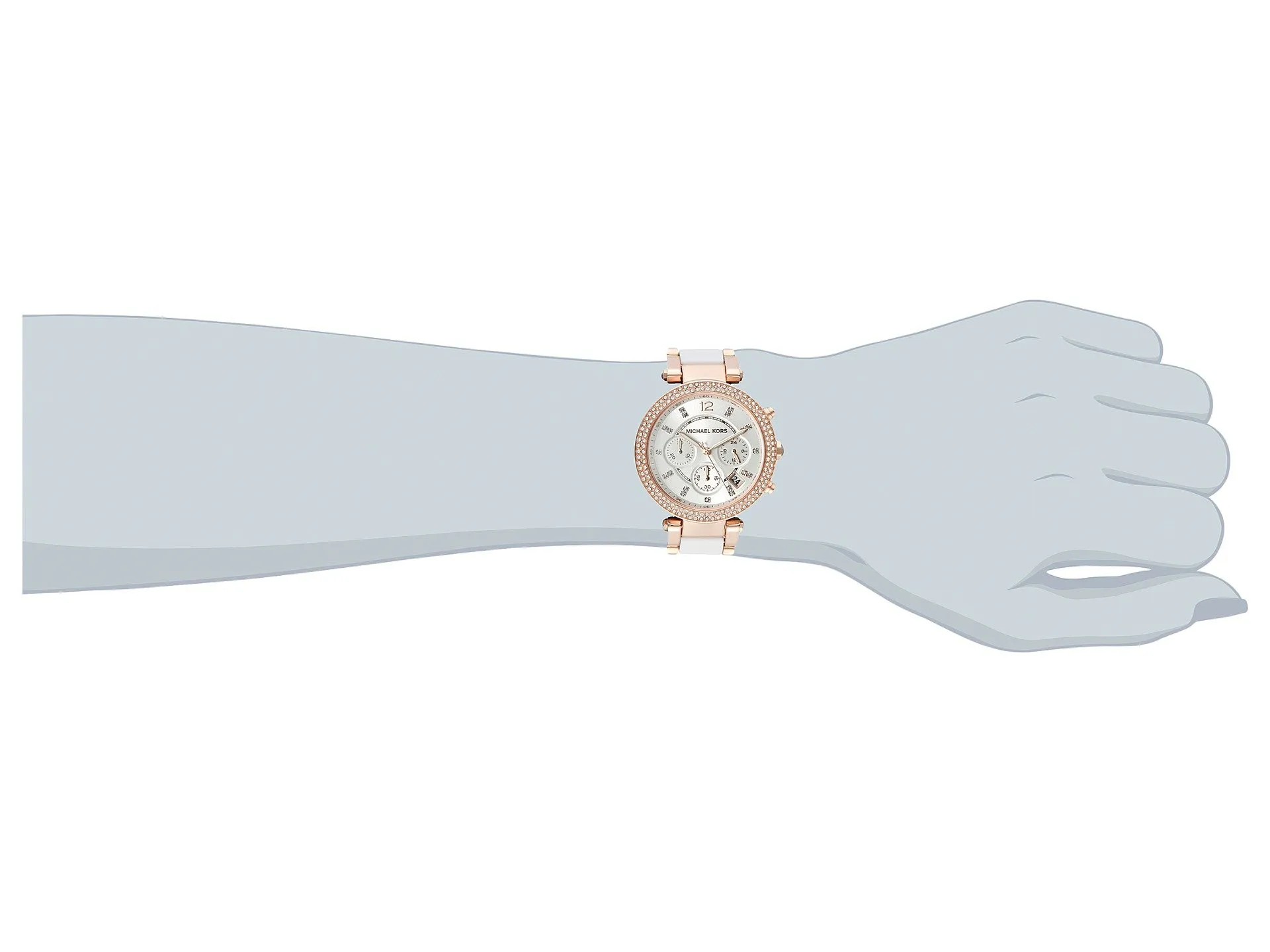 Michael Kors Parker Cronografo MK5774 Oro Rosa e Bianco Sporco - immagine 6