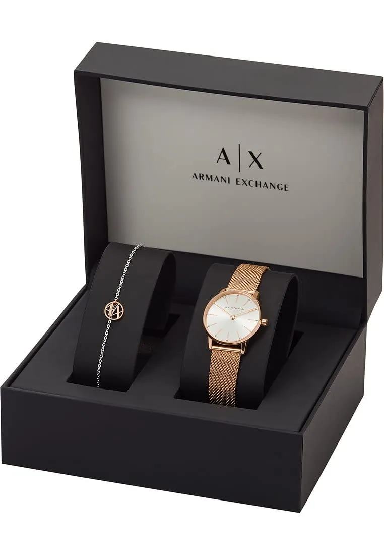 Armani Exchange AX7121 Orologio da donna in acciaio inossidabile oro rosa, 28 mm - immagine 4