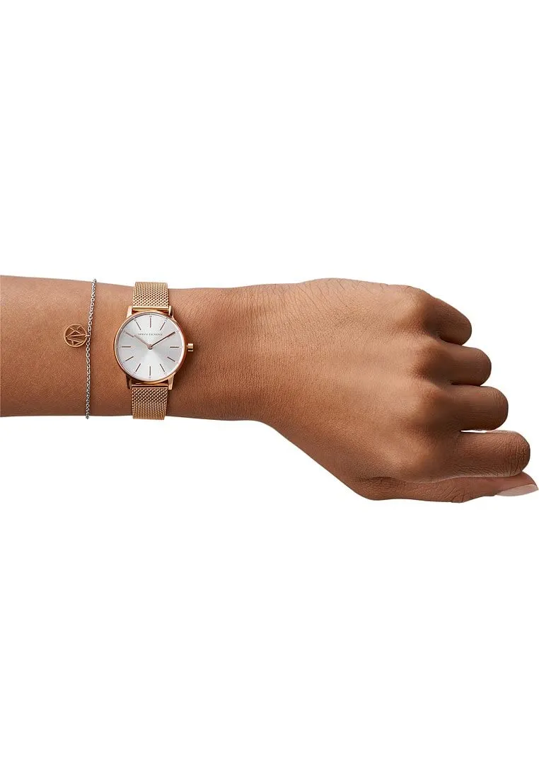 Armani Exchange AX7121 Orologio da donna in acciaio inossidabile oro rosa, 28 mm - immagine 5