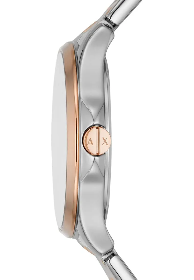 Armani Exchange AX5258 Orologio Donna in Acciaio Inossidabile Bicolore Argento e Oro Rosa, 36 mm - immagine 2