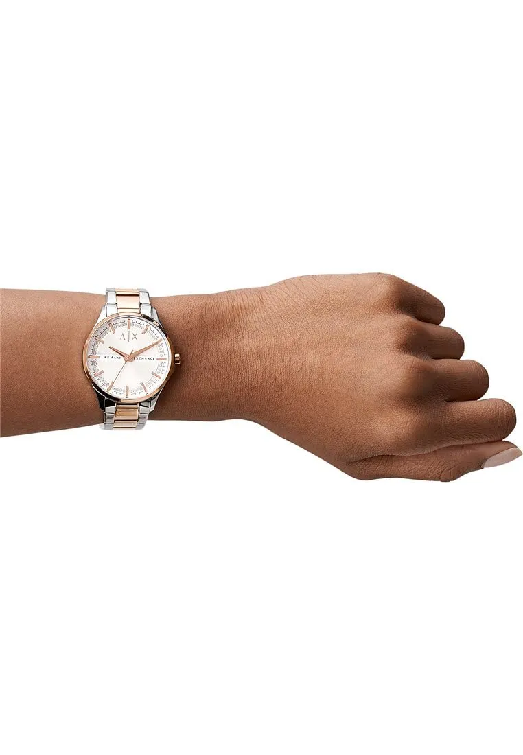 Armani Exchange AX5258 Orologio Donna in Acciaio Inossidabile Bicolore Argento e Oro Rosa, 36 mm - immagine 5