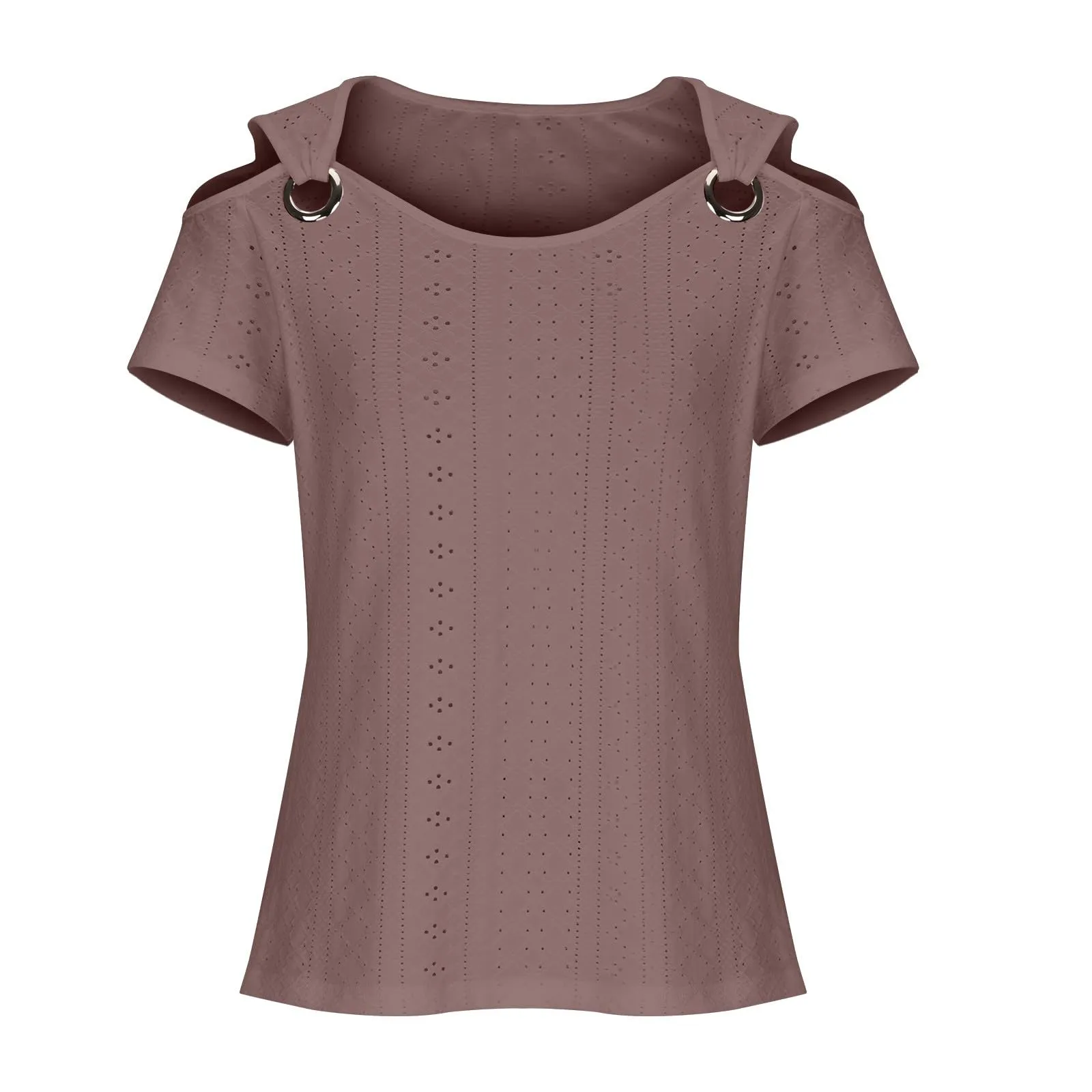 Uwdiohq Blusa Estiva Donna Elegante Crop Top in Lino e Cotone Arancione - immagine 4