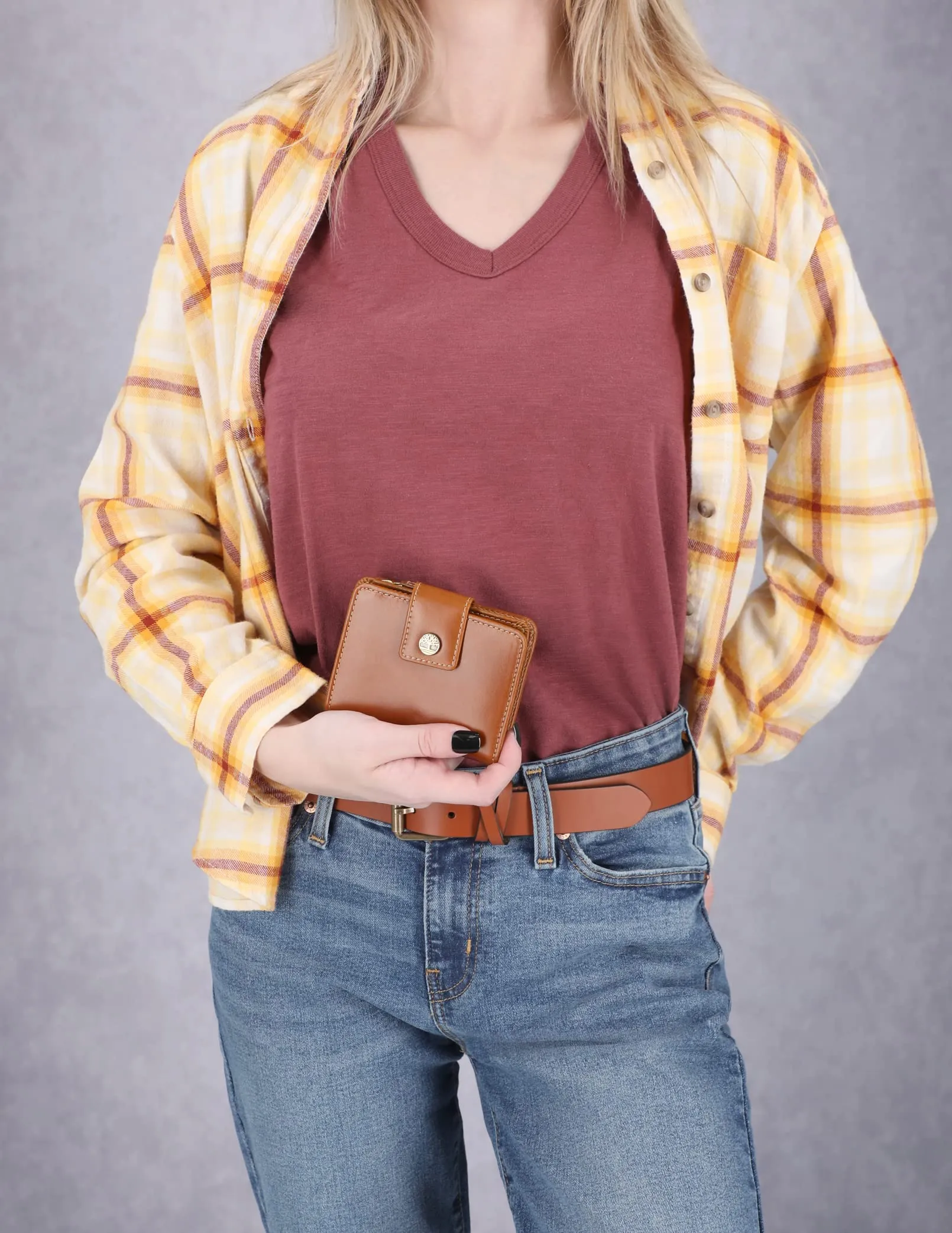 Timberland Portafoglio Donna in Pelle RFID, Cognac, Taglia Unica - immagine 2