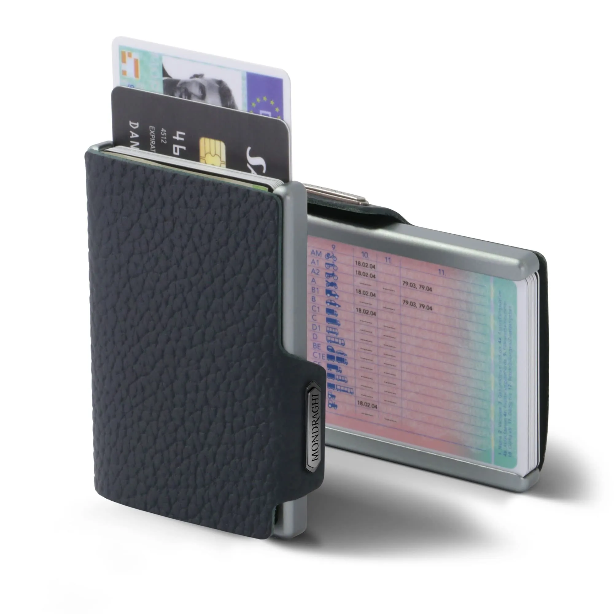 Mondraghi Miniwallet in Vera Pelle Modello One, Blu - immagine 2