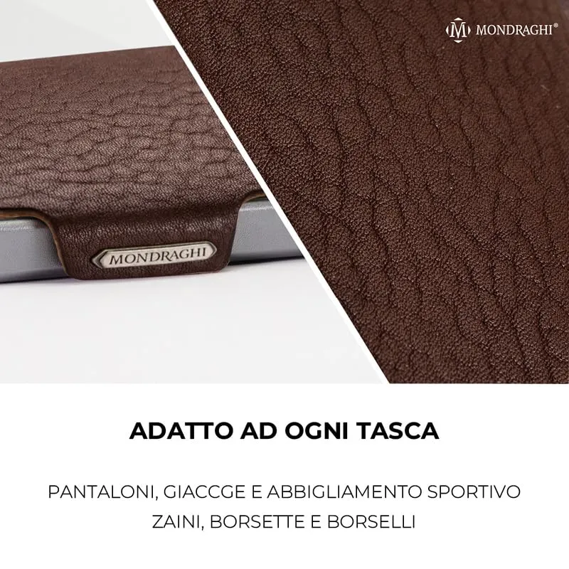 Mondraghi Miniwallet in Vera Pelle Modello Basic RFID, Tabacco - immagine 6