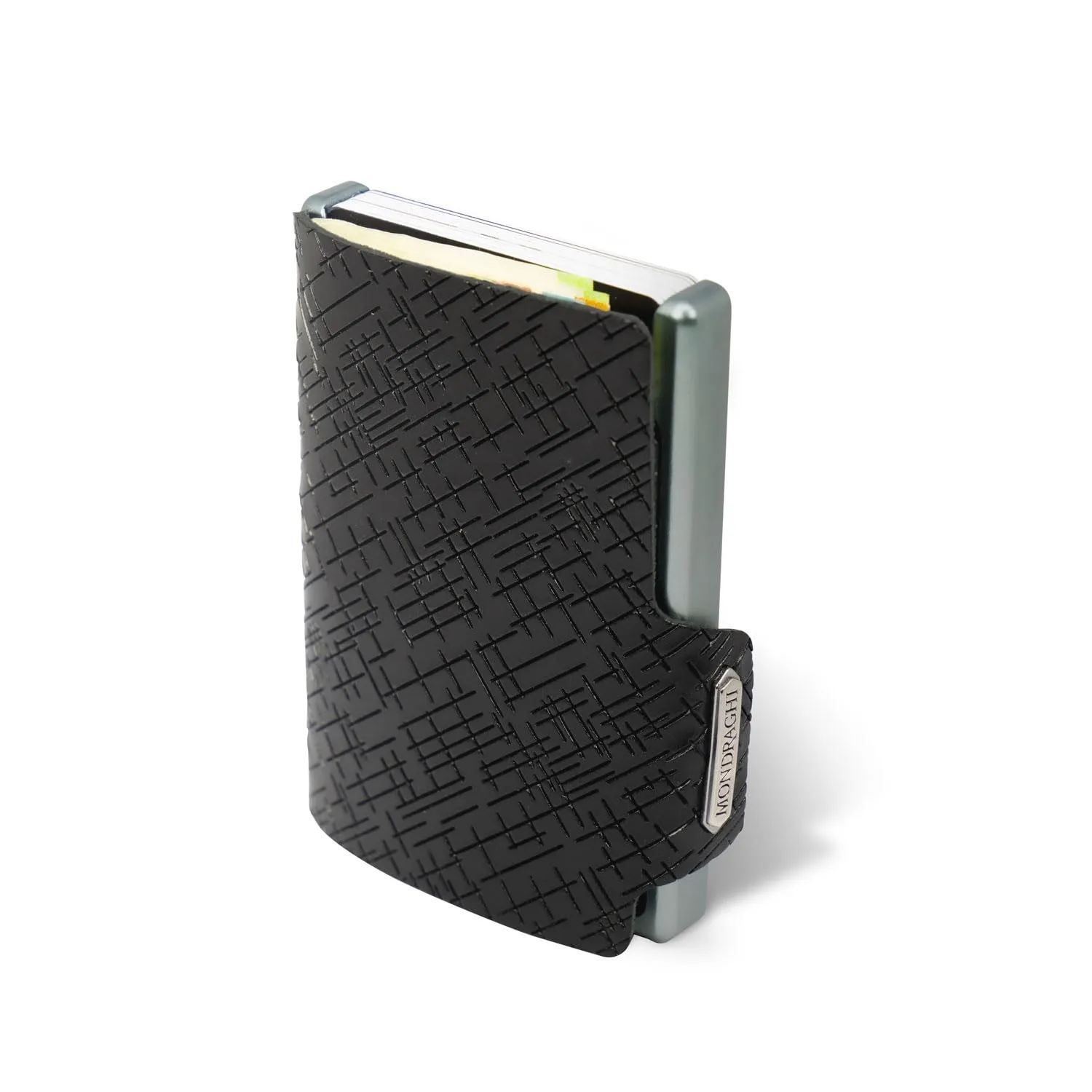 Mondraghi Miniwallet in Vera Pelle Modello Basic - Black - immagine 1