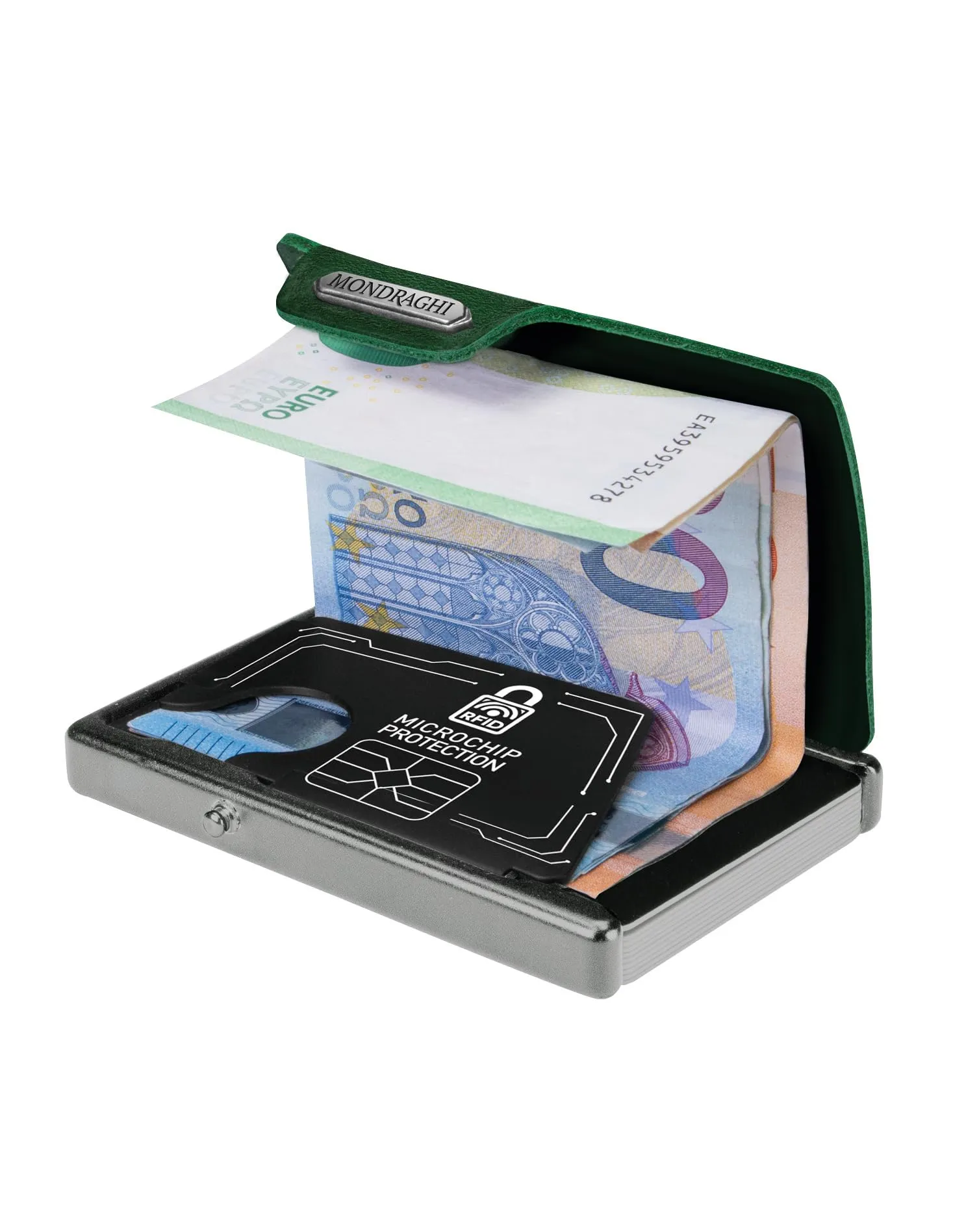Mondraghi Miniwallet in Vera Pelle Modello Basic Outlet Forest per Uomo e Donna - immagine 3