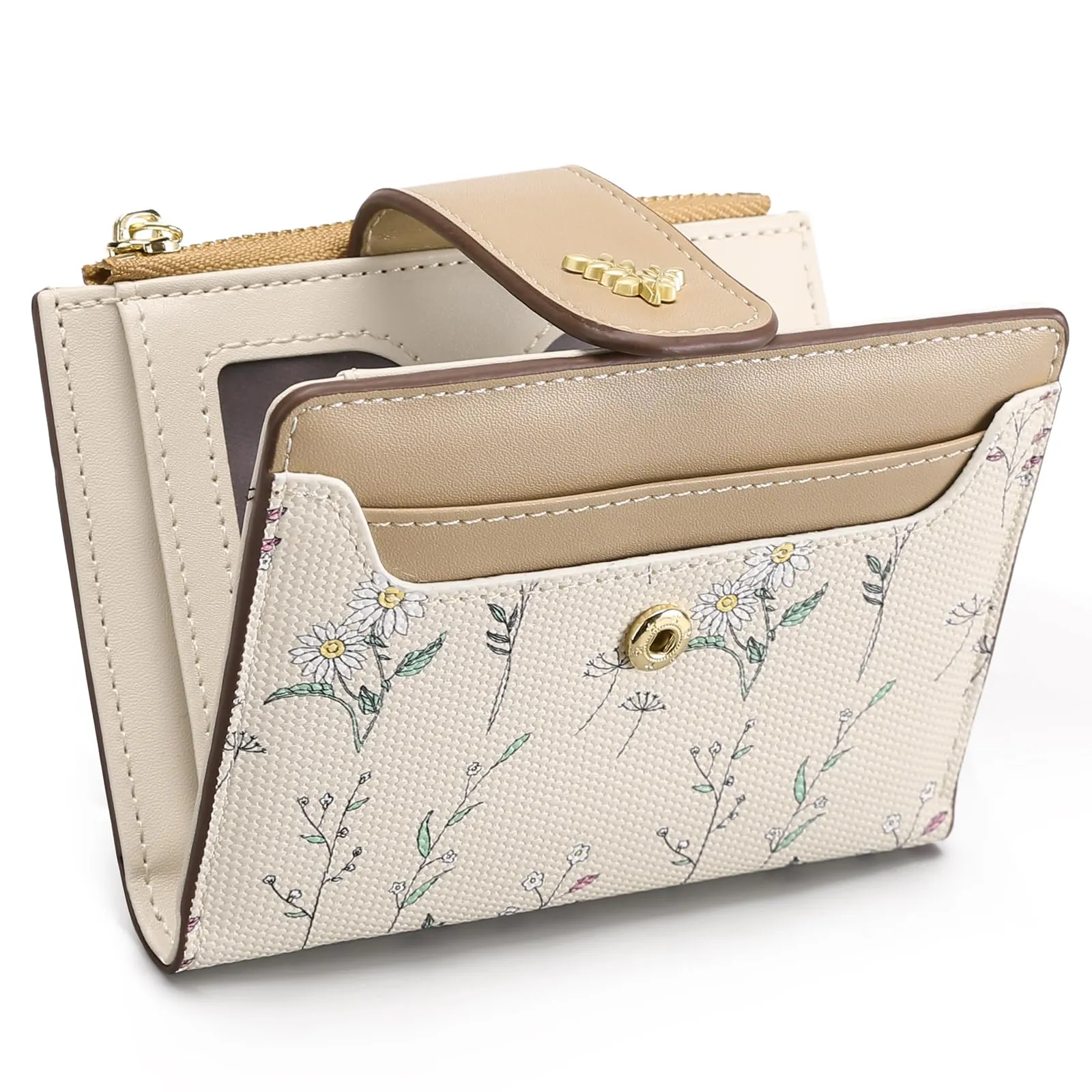 GAEKEAO Portafoglio Piccolo da Donna in Pelle, Bifold Sottile con RFID, Porta Carte, Tasca con Zip per Monete e Finestra ID - immagine 8