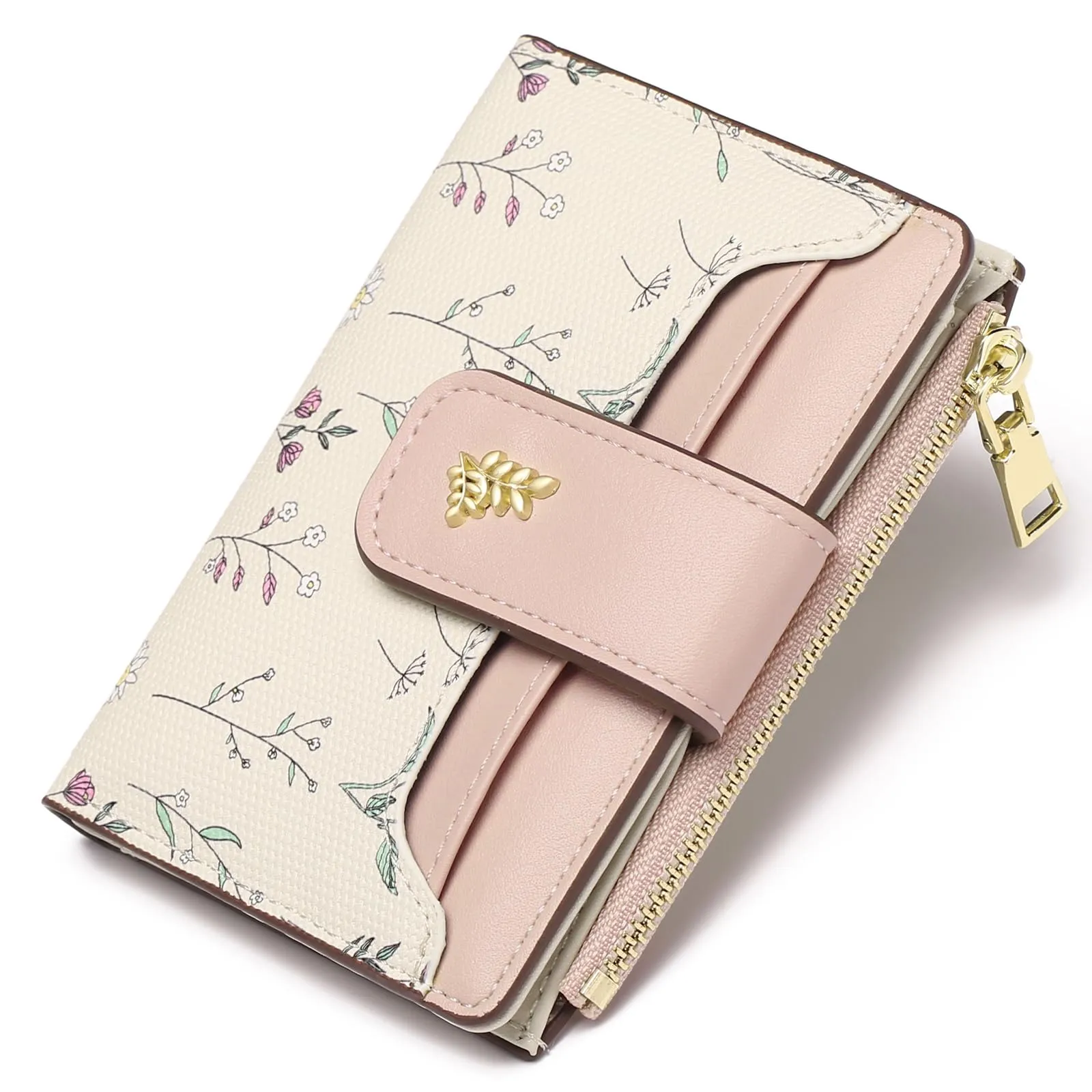 GAEKEAO Portafoglio Donna Piccolo in Pelle Bifold con RFID Blocking, Tasca con Cerniera e Finestra ID - immagine 1