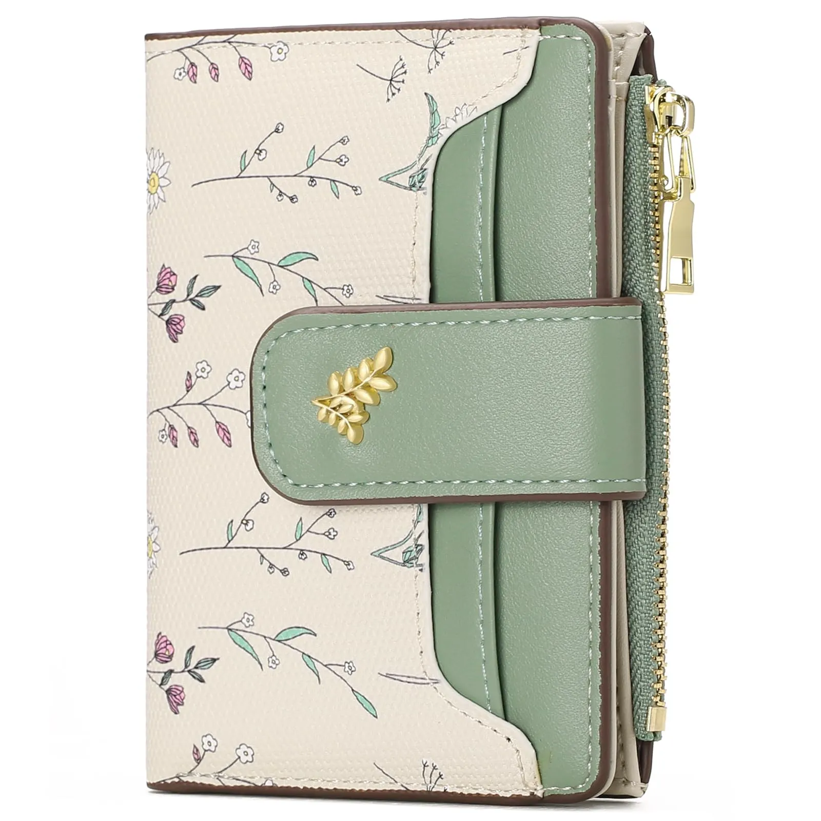 GAEKEAO Portafoglio Donna Piccolo in Pelle RFID Blocking Bifold con Tasca Cerniera e Finestra ID - immagine 7