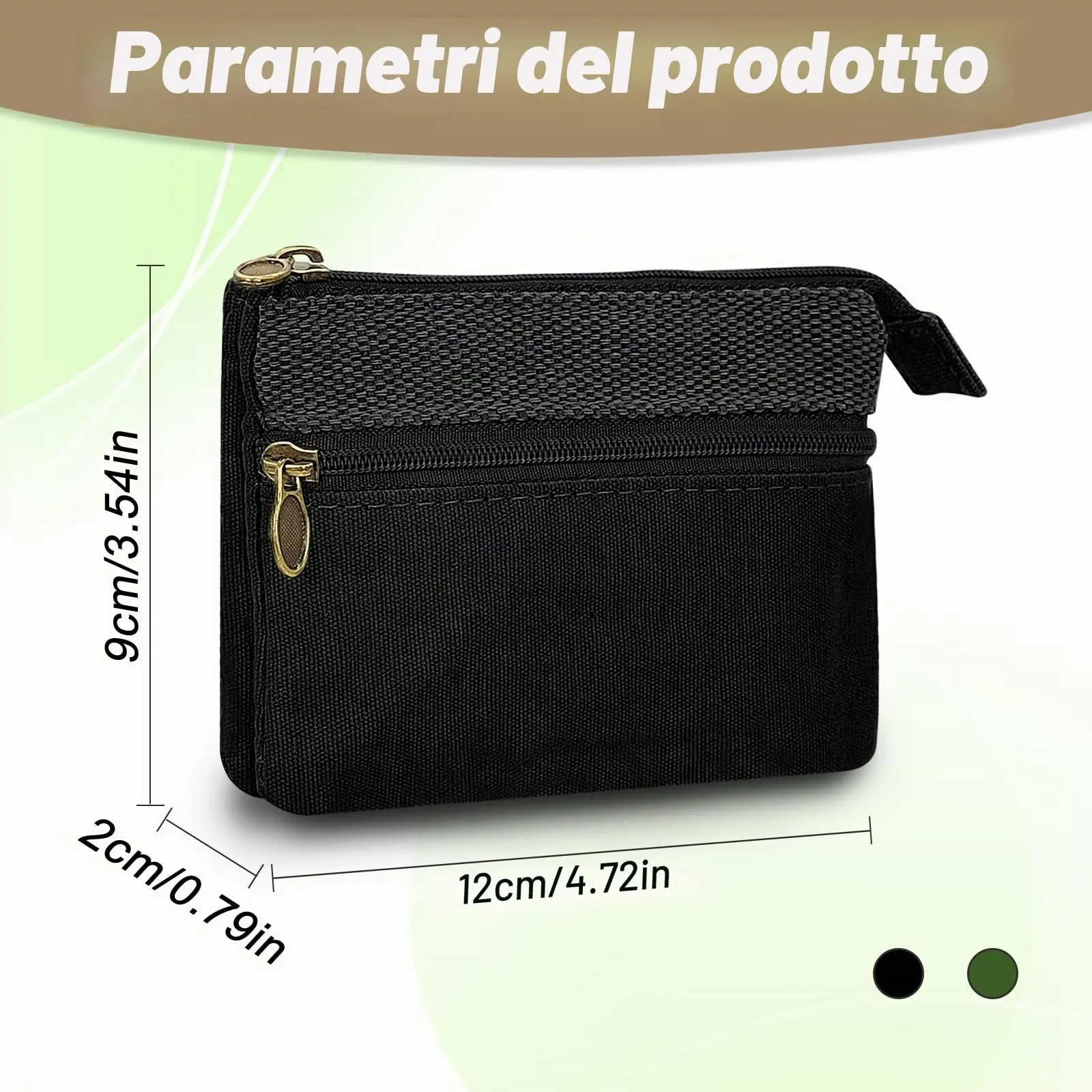 Energather Portamonete Piccolo in Cotone con Cerniera per Donne e Uomini - immagine 2