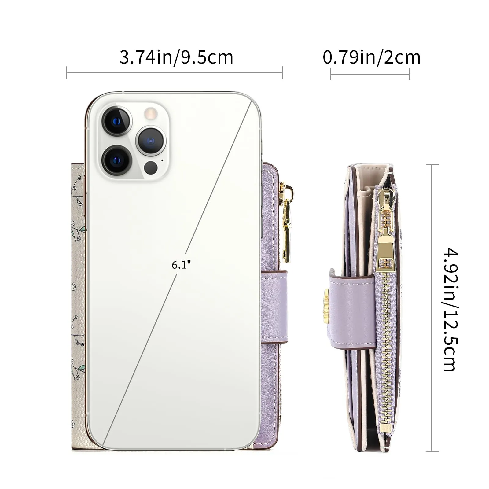 GAEKEAO Portafoglio Donna Piccolo in Pelle, RFID Blocking, Bifold con Tasca Cerniera e Finestra ID - immagine 3