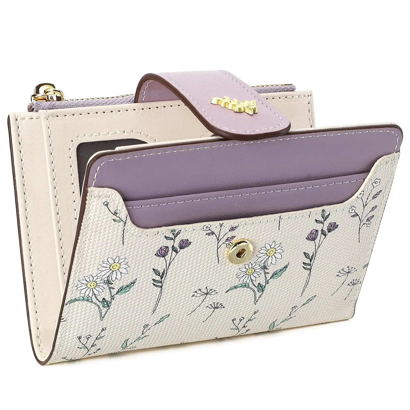 GAEKEAO Portafoglio Donna Piccolo in Pelle, RFID Blocking, Bifold con Tasca Cerniera e Finestra ID - immagine 6