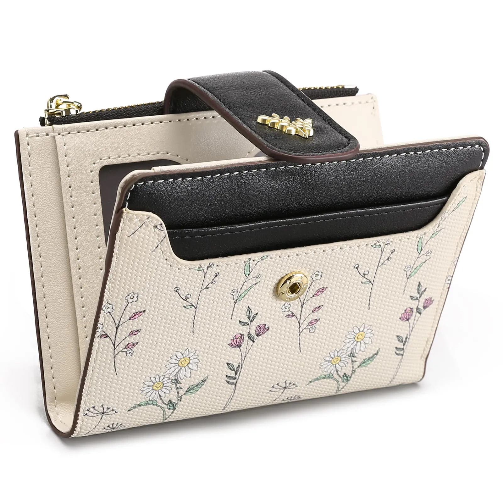 GAEKEAO Portafoglio Donna Piccolo in Pelle Bifold con RFID Blocking e Tasca con Cerniera - immagine 8