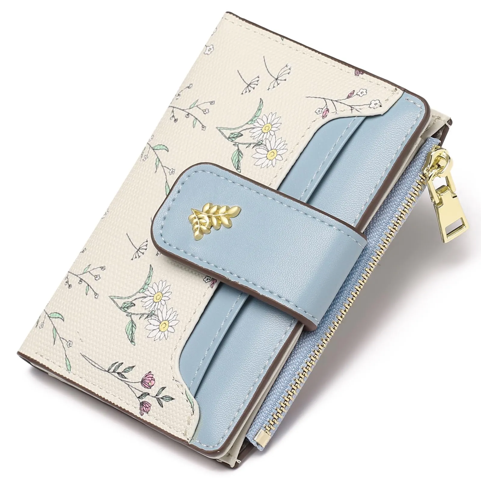 GAEKEAO Portafoglio Donna Piccolo in Pelle Bifold con RFID Blocking, Tasca con Cerniera e Finestra ID - immagine 1