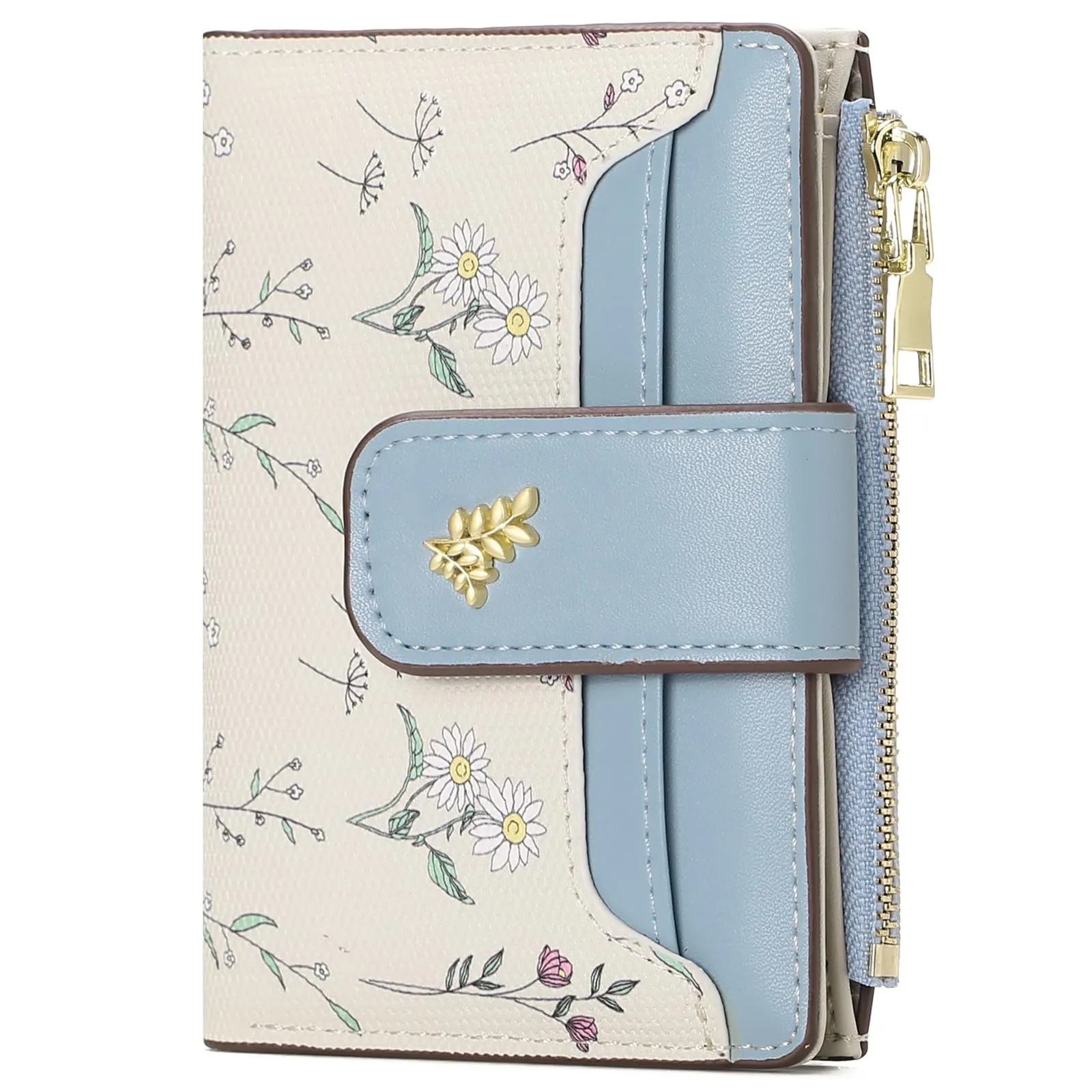 GAEKEAO Portafoglio Donna Piccolo in Pelle Bifold con RFID Blocking, Tasca con Cerniera e Finestra ID - immagine 7