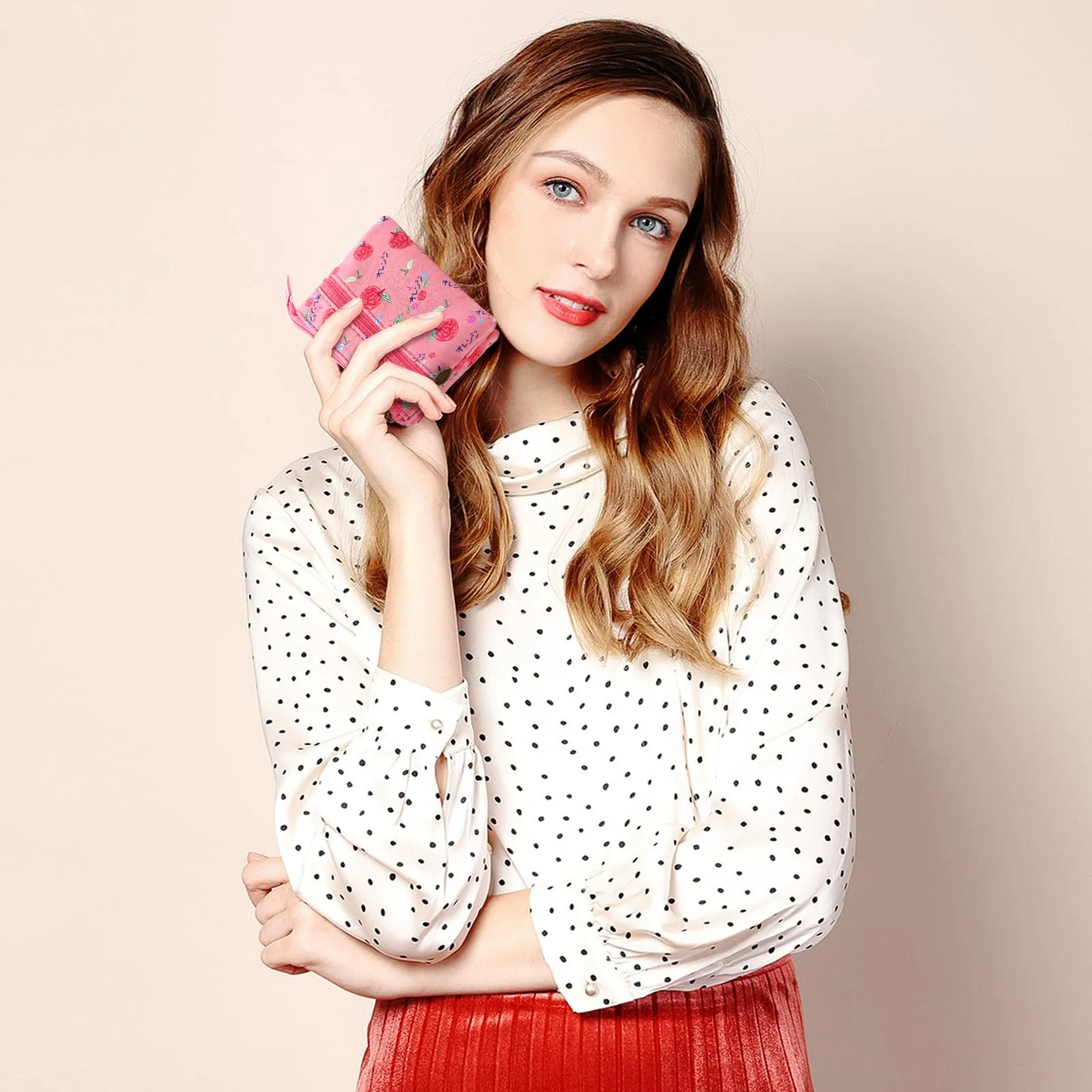 AfitLulu Portafoglio Donna Piccolo Mini Fiore con Chiusura Lampo, Rosa - immagine 6