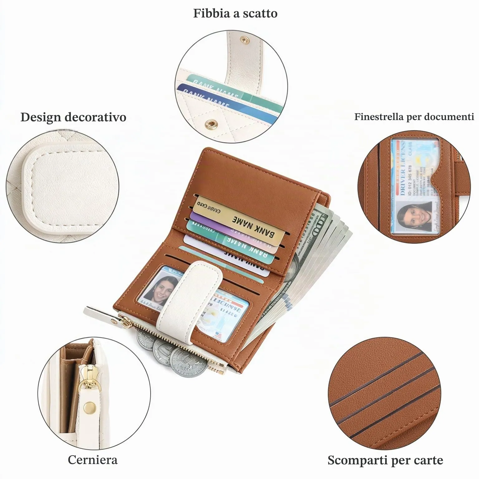 Gaekeao Portafoglio da Donna in Pelle Sintetica PU, Sottile con Tasche con Zip e Protezione RFID - immagine 4