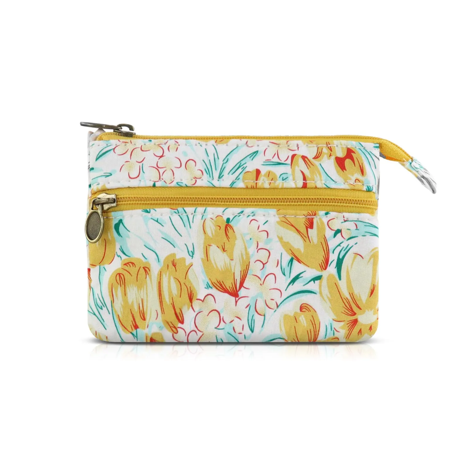 AfitLulu Piccolo portafoglio in tela per donna, stile bohémien, 2 tasche con cerniera, 13*10*1cm - immagine 1