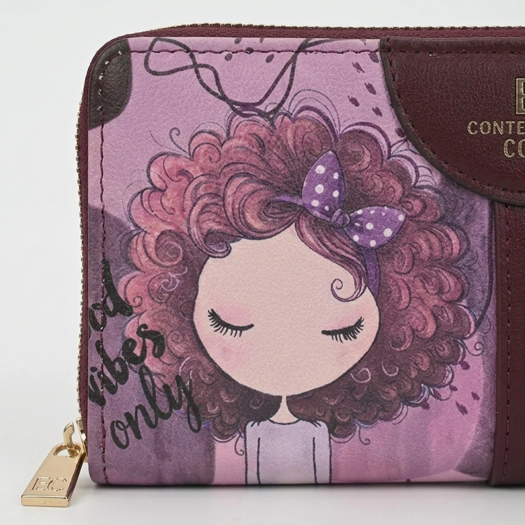 EC Contemporary Coveri Portafoglio Donna in PU con Cerniera Zip Around e Grafica Artistica - immagine 6