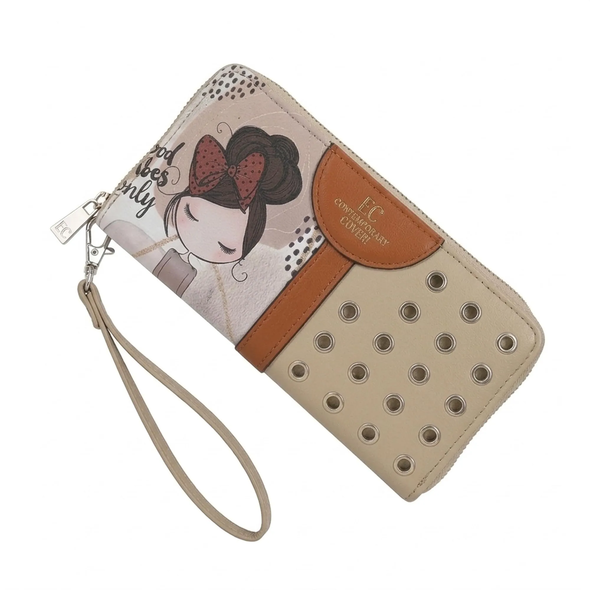 EC Contemporary Coveri Portafoglio Donna in PU con Cerniera Zip Around Grafica Artistica - immagine 4