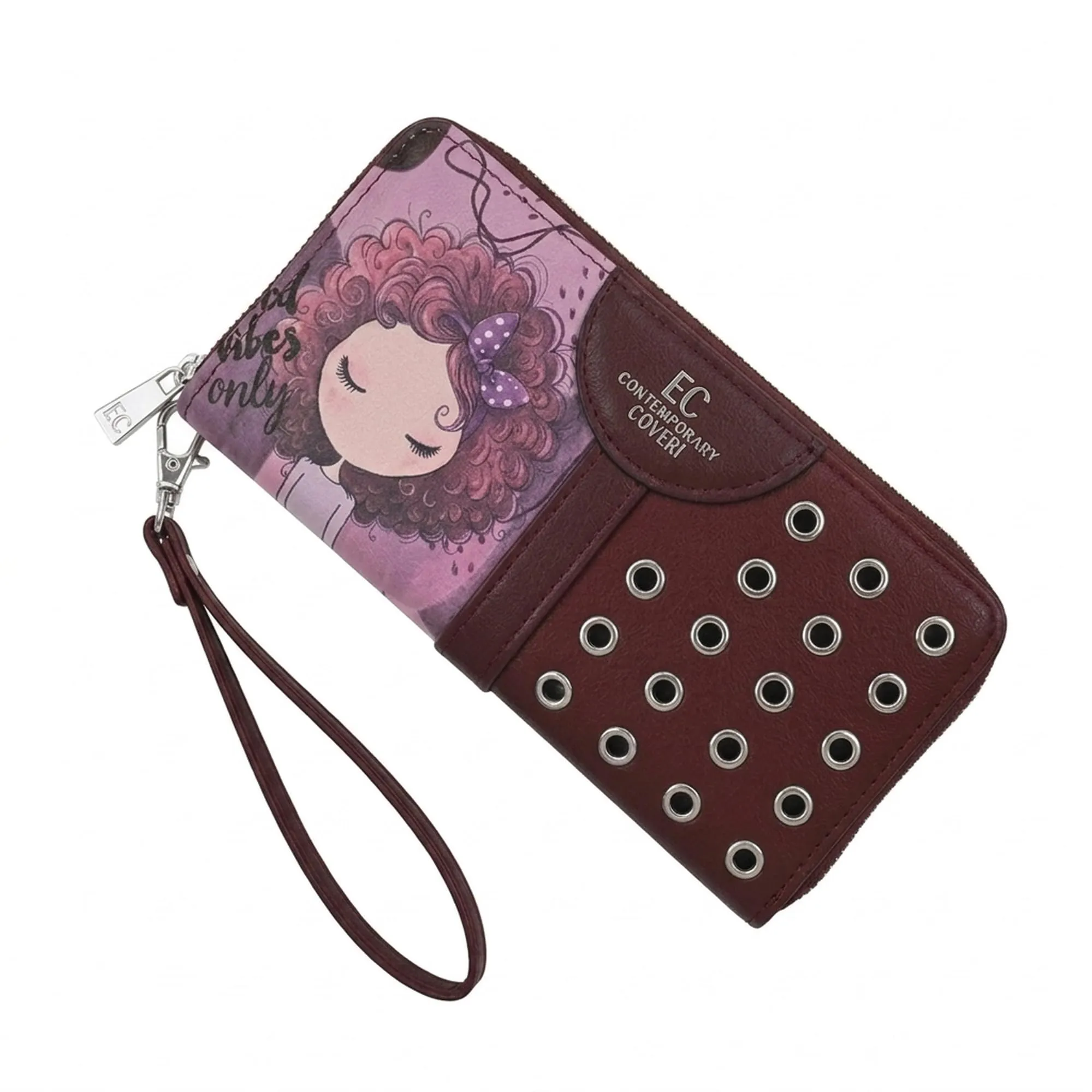 EC Contemporary Coveri Portafoglio Donna in PU con Cerniera Zip Around, Grafica Artistica - immagine 4