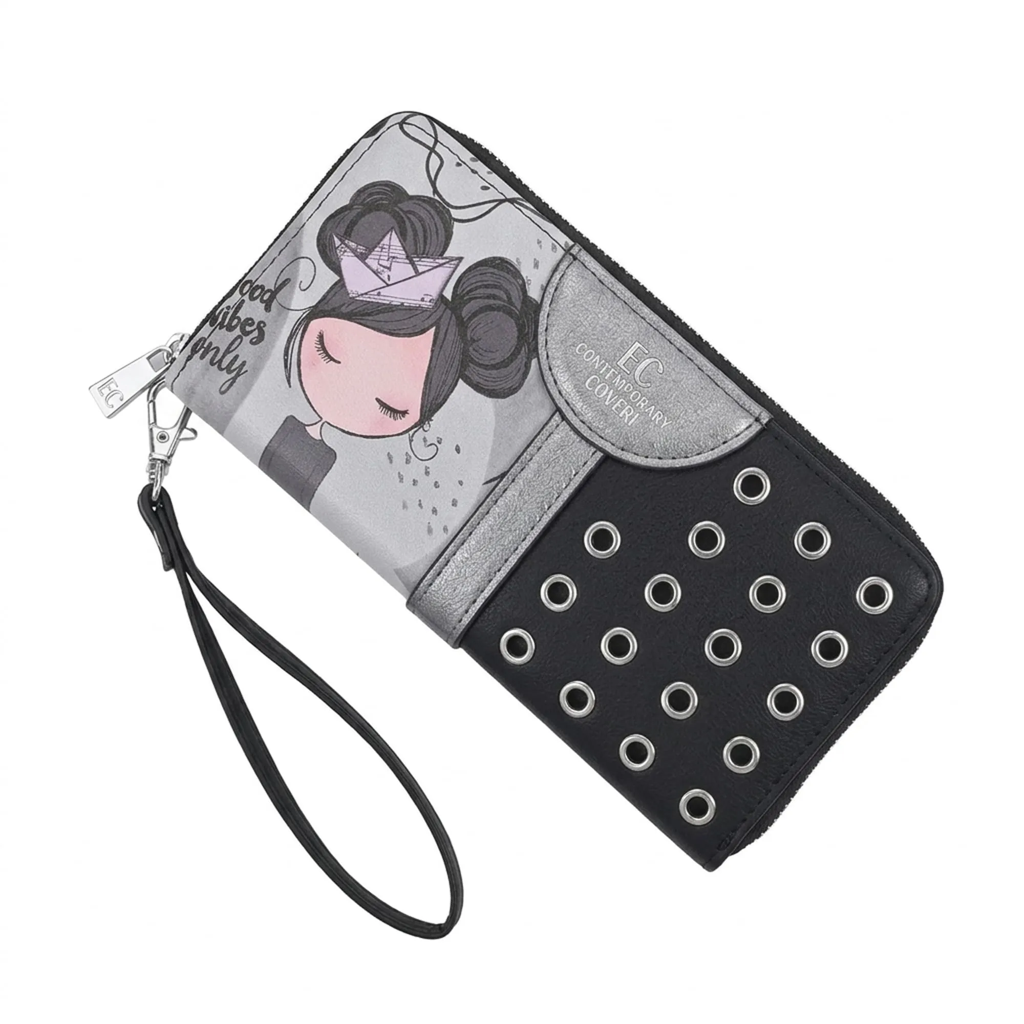 EC Contemporary Coveri Portafoglio Donna in PU con Cerniera Zip Around, Grafica Artistica - immagine 4