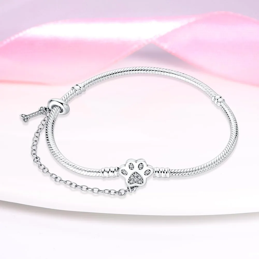 LNQOBU Bracciale in Argento con maglia Snake e chiusura a cuore per Charms Europei da Donna - immagine 3