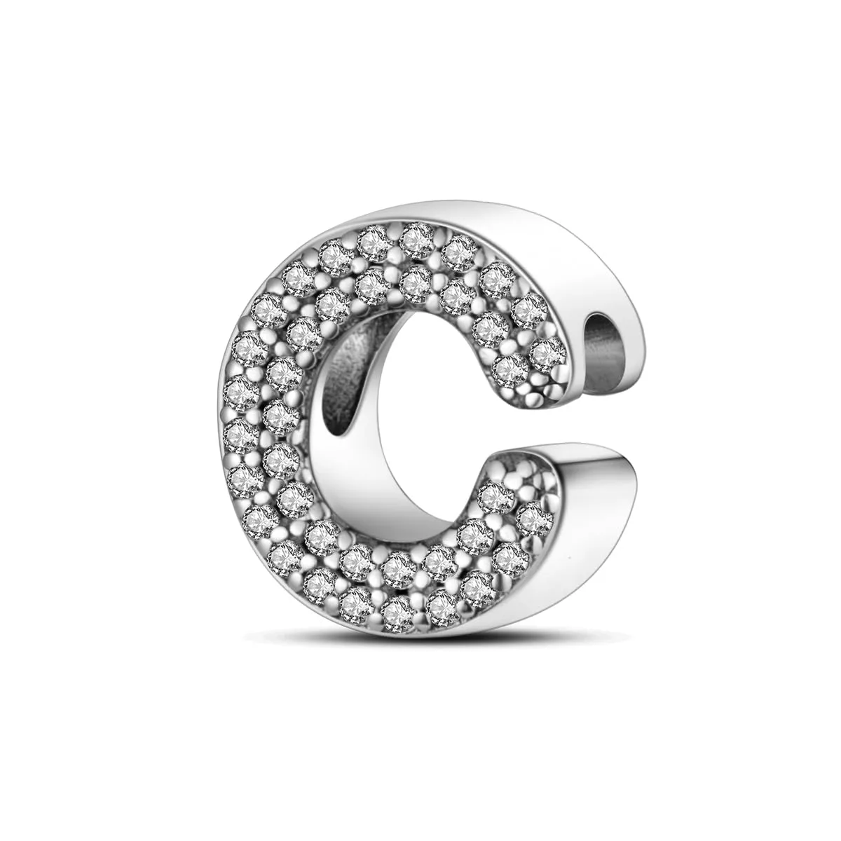 KUNSIR Bead Charm Ciondolo Argento Sterling 925 Lettere con Cubic Zirconia per Braccialetti e Collane Europee - immagine 1