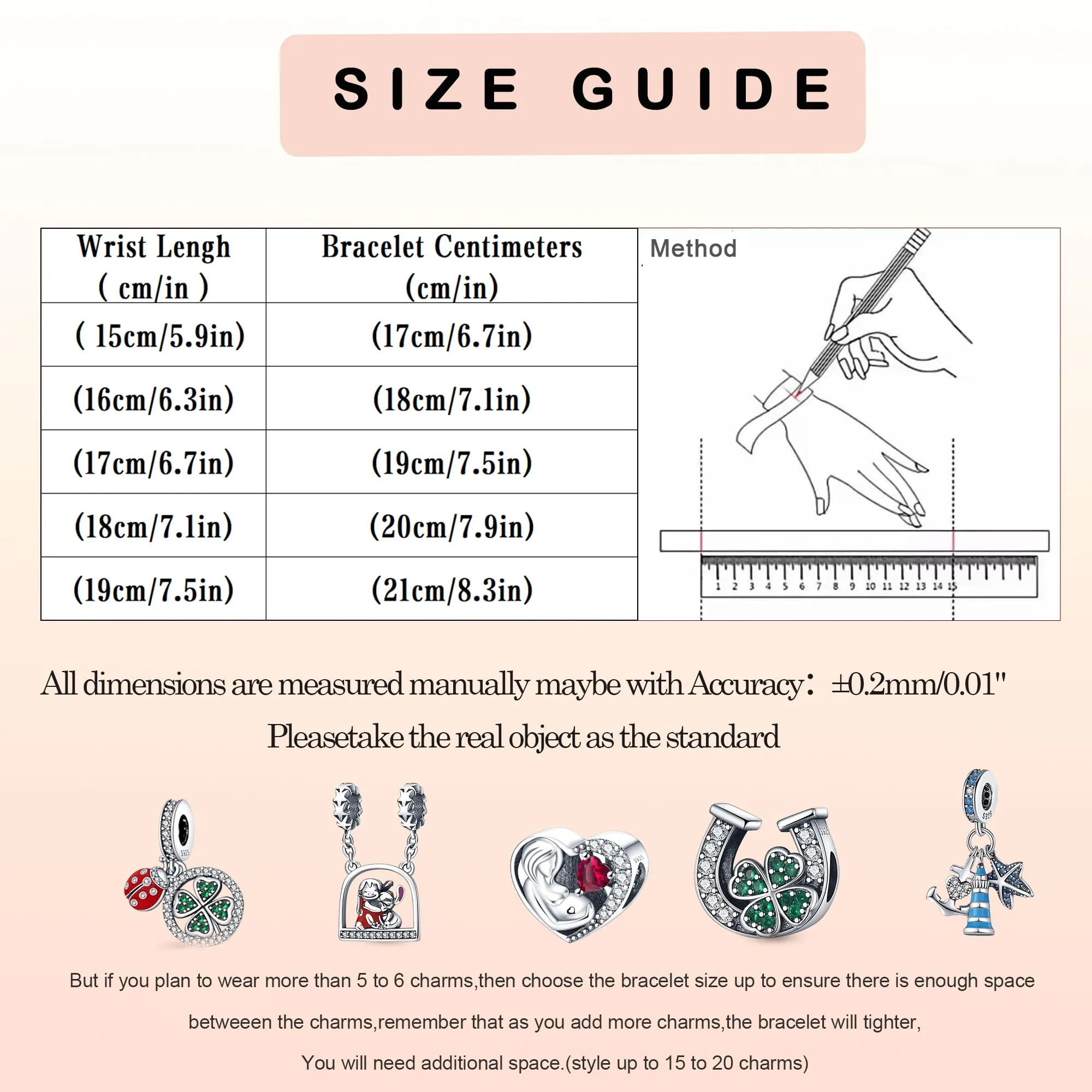 LNQOBU Bracciale in Argento Maglia Snake con Chiusura a Cuore Compatibile con Pandora Europei Charms da Donna - immagine 5