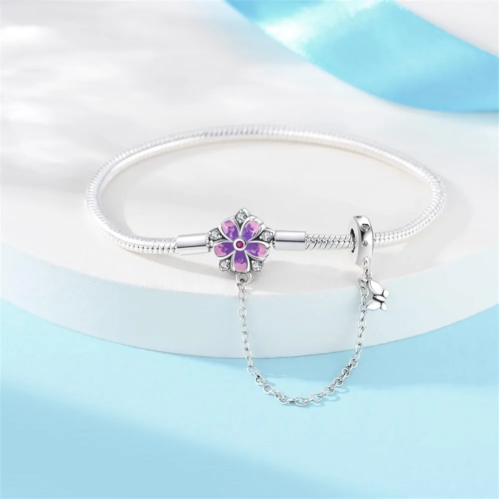 LNQOBU Bracciale in Argento Snake con Chiusura a Cuore, Compatibile con Pandora e Charms Europei da Donna, 19 cm - immagine 3