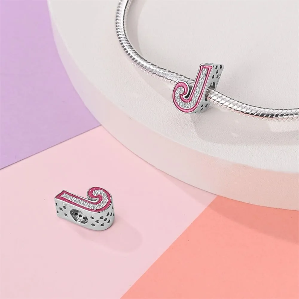 KUNSIR Ciondolo Lettere in Argento Sterling 925 con Cubic Zirconia per Braccialetti e Collane Europei - immagine 2