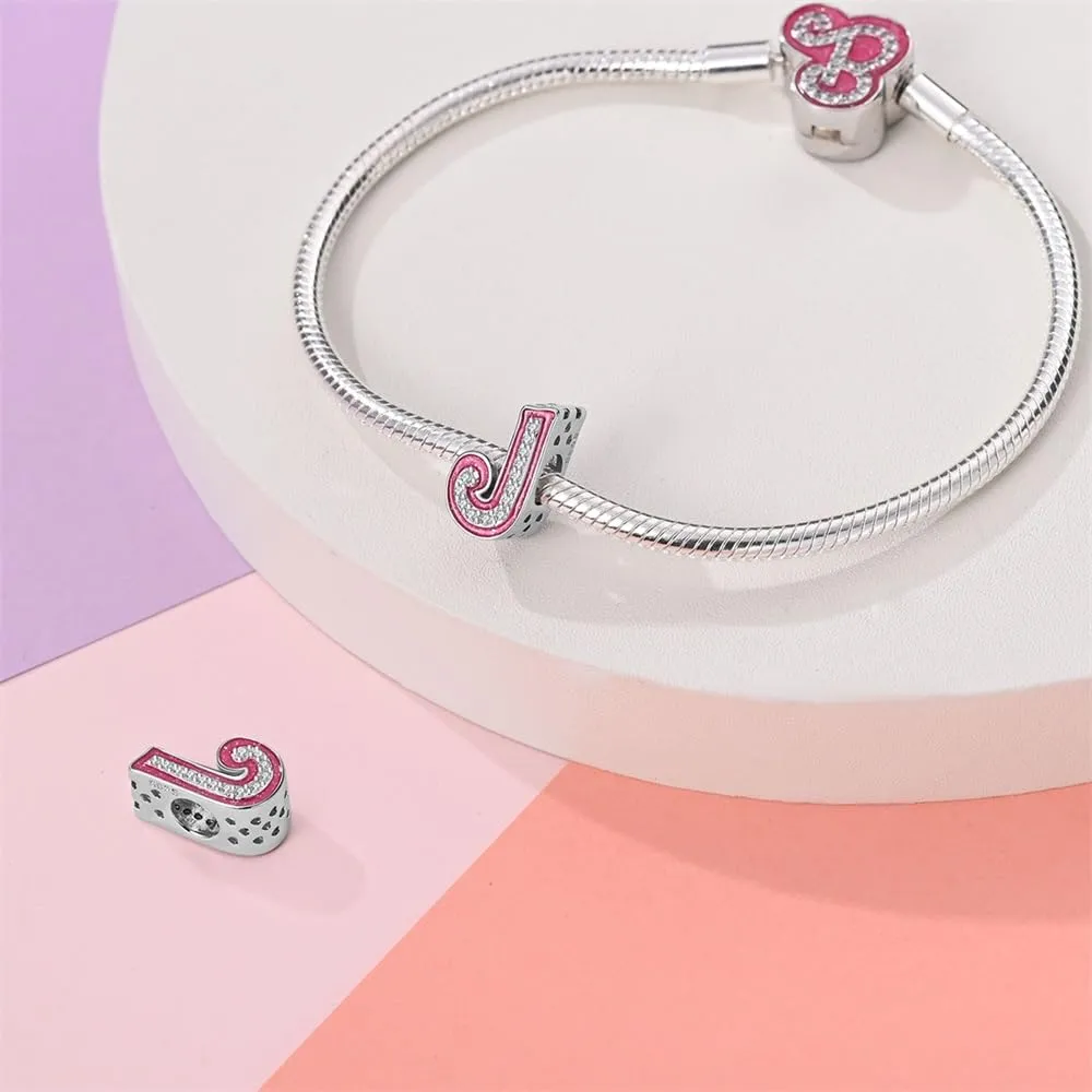 KUNSIR Ciondolo Lettere in Argento Sterling 925 con Cubic Zirconia per Braccialetti e Collane Europei - immagine 3