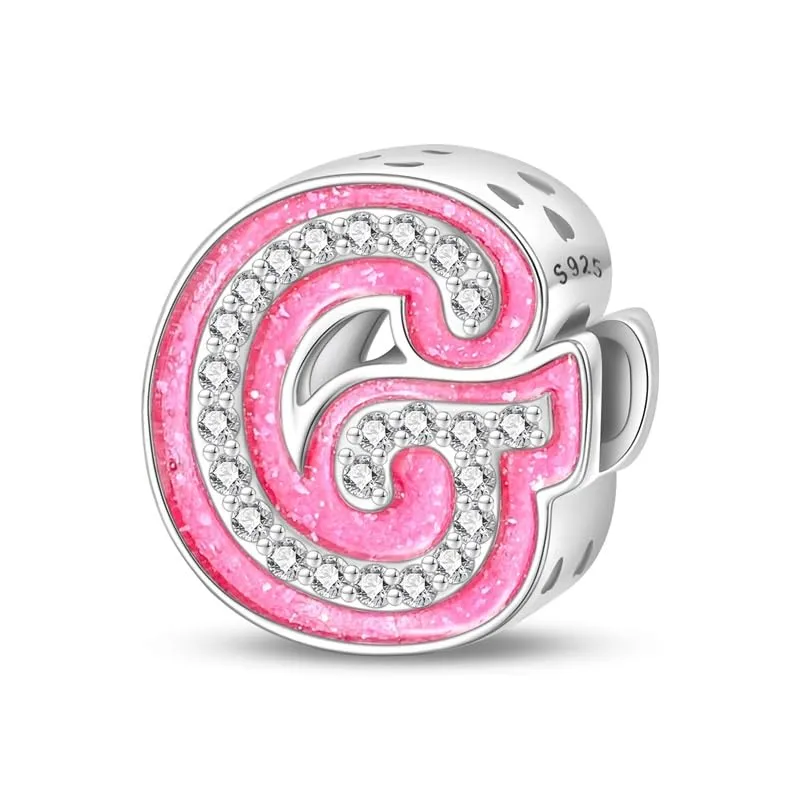 KUNSIR Ciondolo Lettere in Argento Sterling 925 e Cubic Zirconia per Braccialetti e Collane Europei - immagine 1