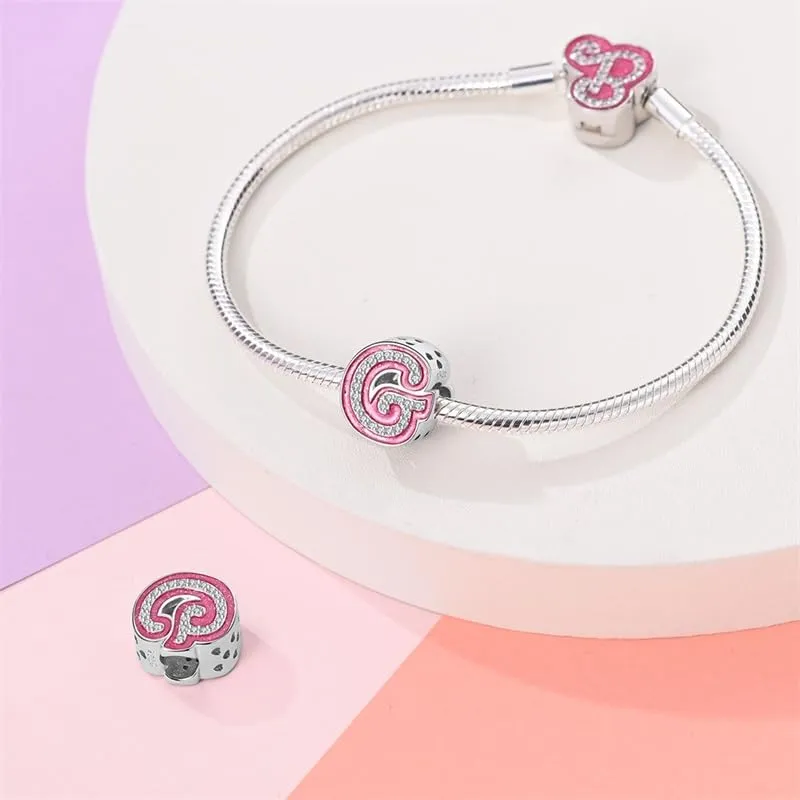KUNSIR Ciondolo Lettere in Argento Sterling 925 e Cubic Zirconia per Braccialetti e Collane Europei - immagine 3