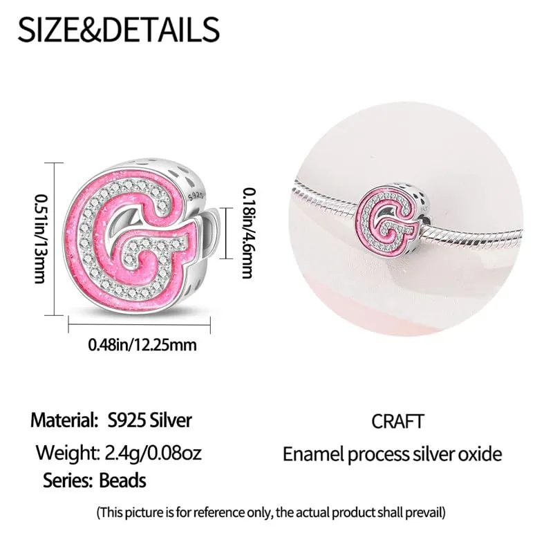 KUNSIR Ciondolo Lettere in Argento Sterling 925 e Cubic Zirconia per Braccialetti e Collane Europei - immagine 5