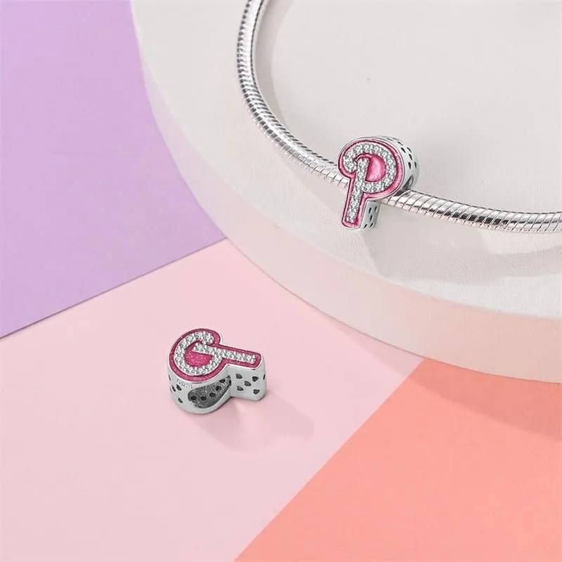KUNSIR Ciondolo Lettere in Argento Sterling 925 e Cubic Zirconia per Braccialetti e Collane Europei - immagine 2