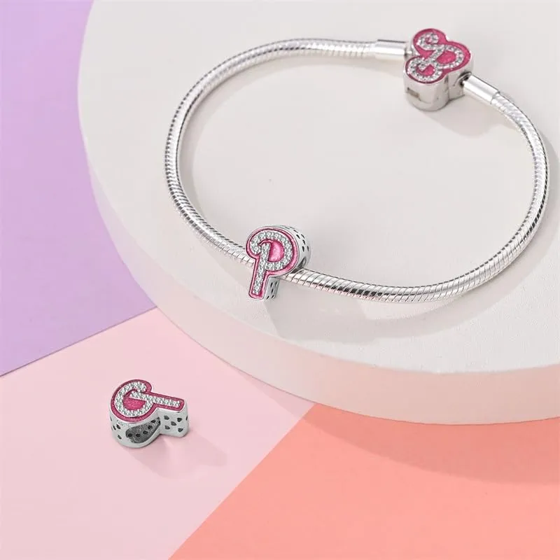 KUNSIR Ciondolo Lettere in Argento Sterling 925 e Cubic Zirconia per Braccialetti e Collane Europei - immagine 3